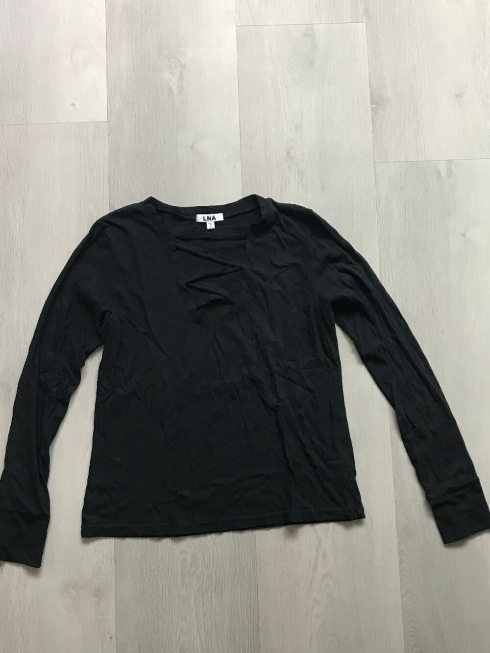 REVOLVE LNA BLACK LONG SLEEVE T SHIRT WOMENS LARGE